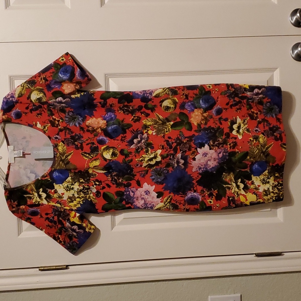 Floral bodycon mini dress 2X NWT